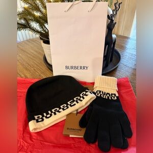 NWT! Burberry Cashmere Hat and Glove Set!!